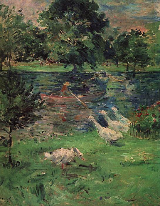 Berthe Morisot Girl in a Boat with Geese Sweden oil painting art